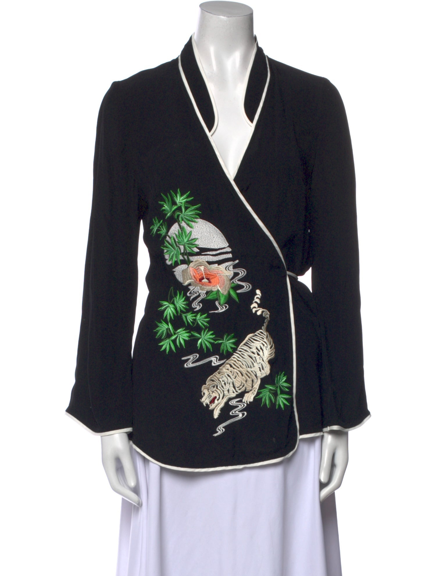 RIXO Printed Long Sleeve Blouse