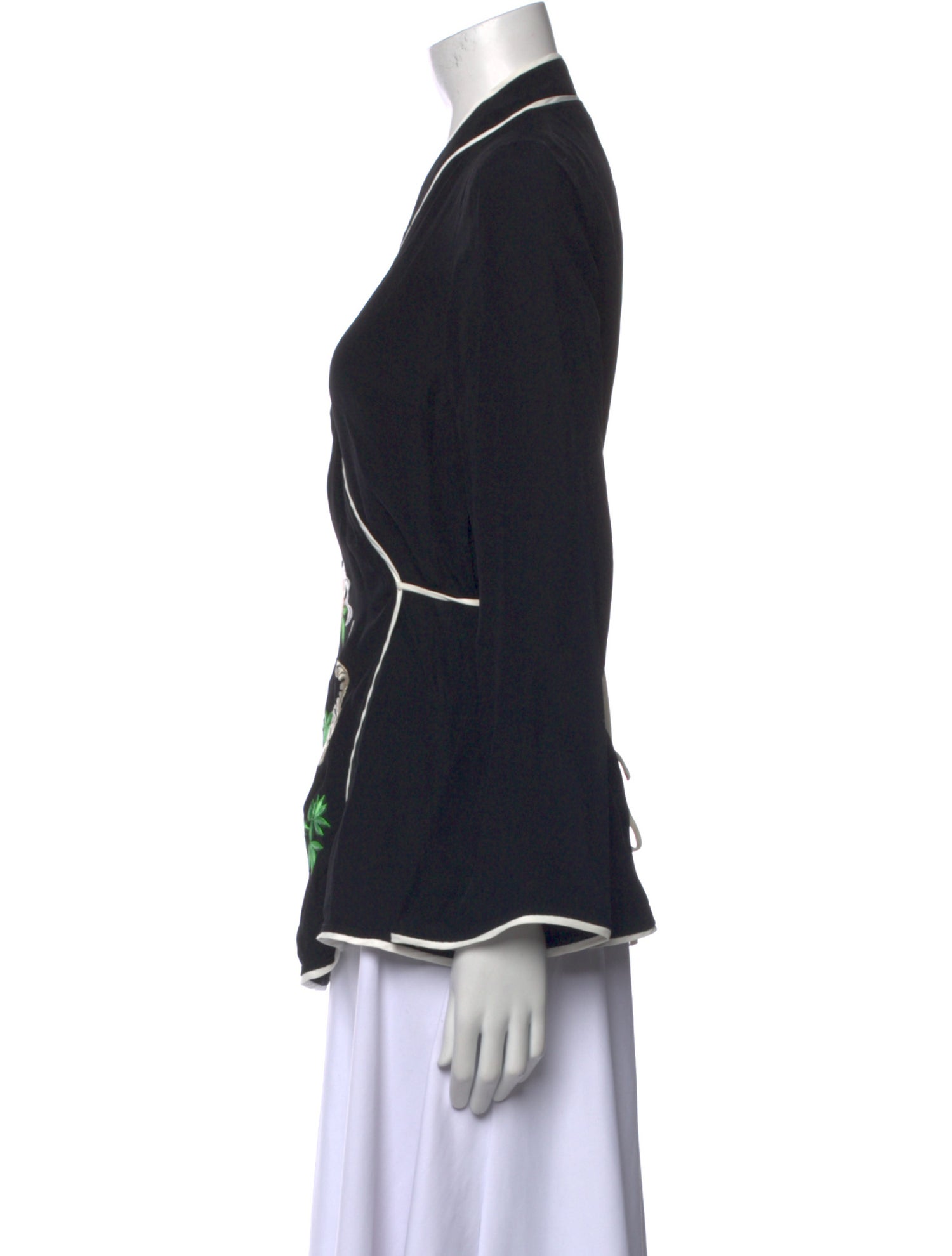 RIXO Printed Long Sleeve Blouse