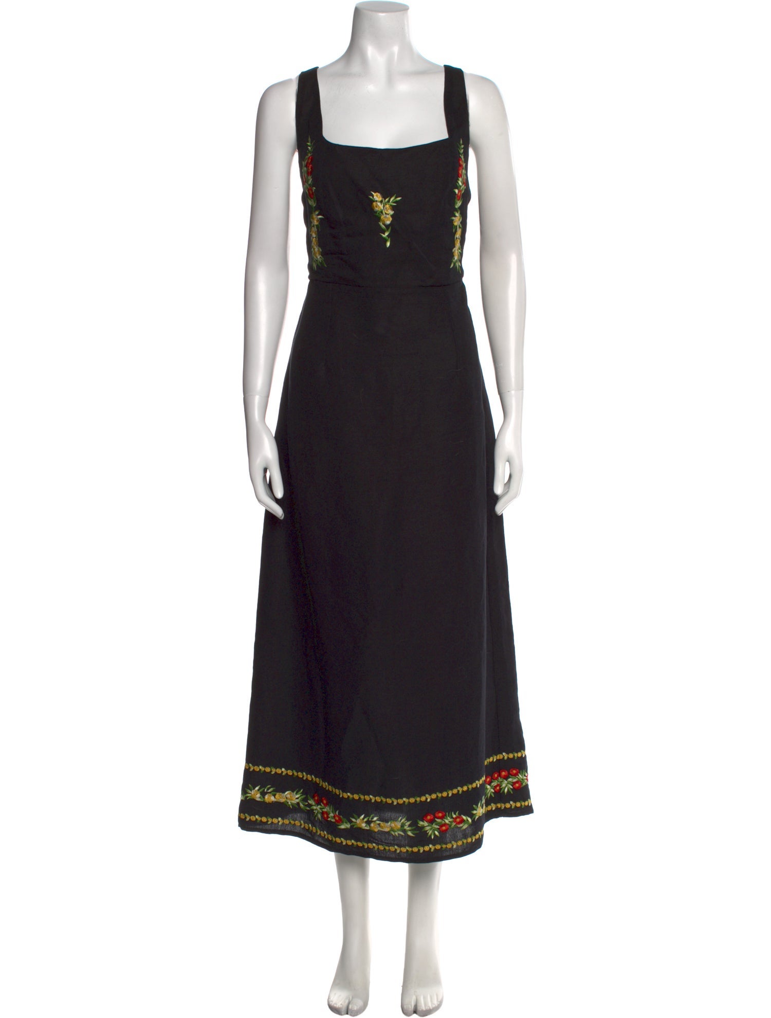 RIXO Square Neckline Long Dress