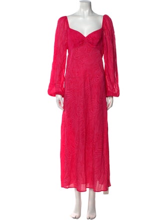 RIXO Silk Long Dress