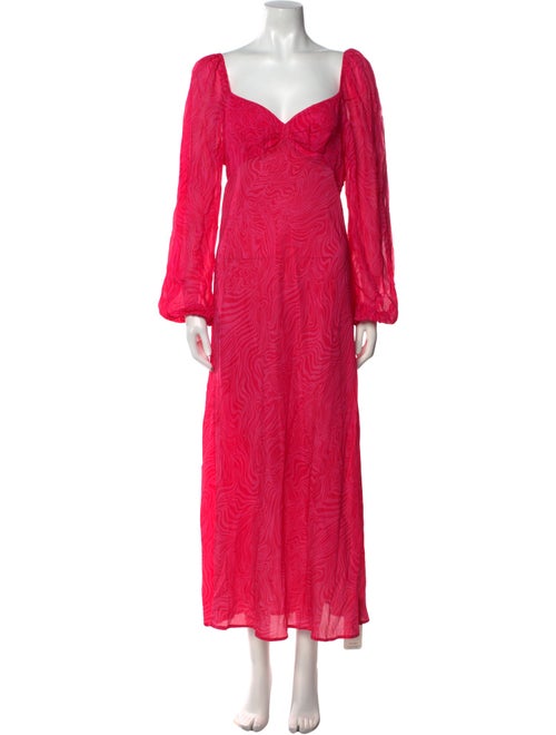RIXO Silk Long Dress