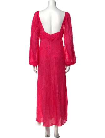RIXO Silk Long Dress