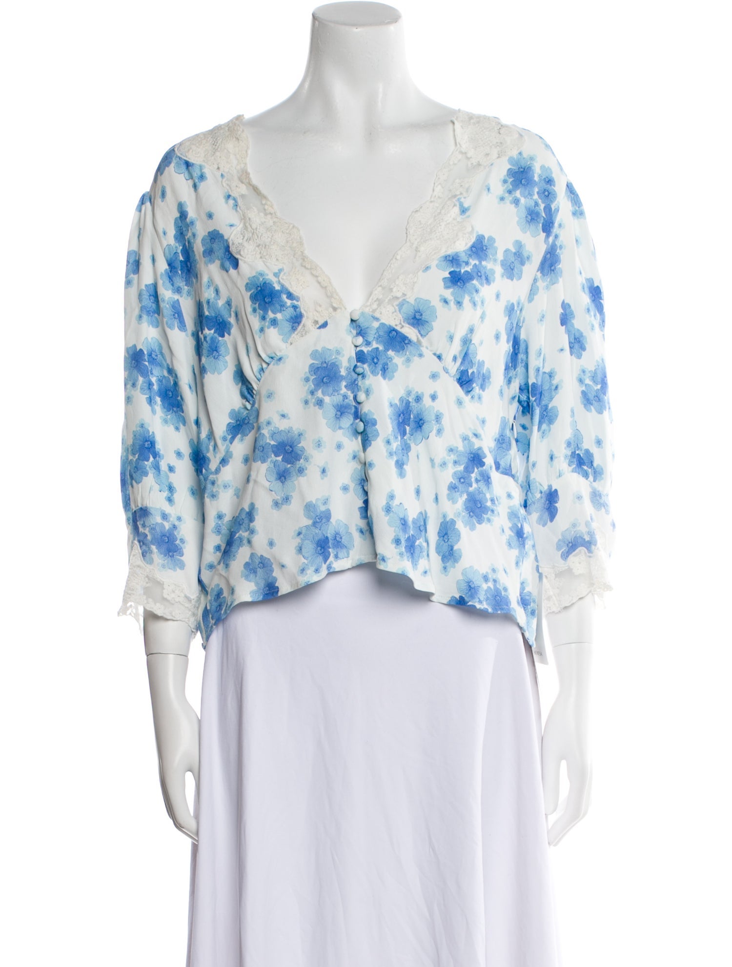 RIXO Floral Print V-Neck Crop Top w/ Tags