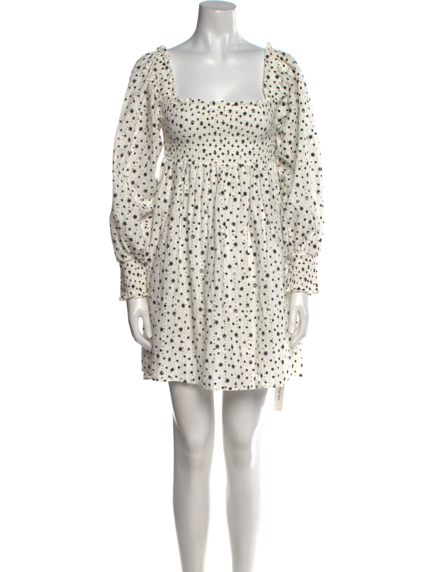 RIXO Polka Dot Print Mini Dress