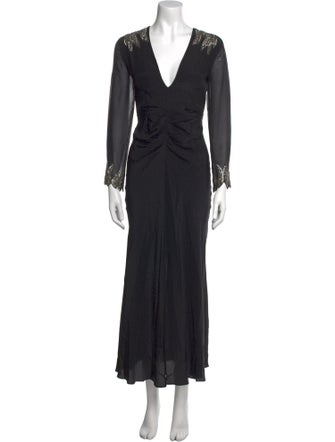 RIXO Silk Long Dress