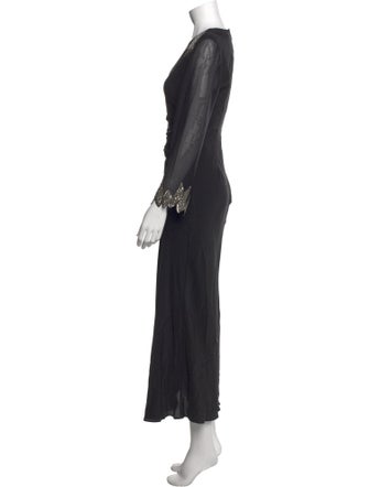 RIXO Silk Long Dress