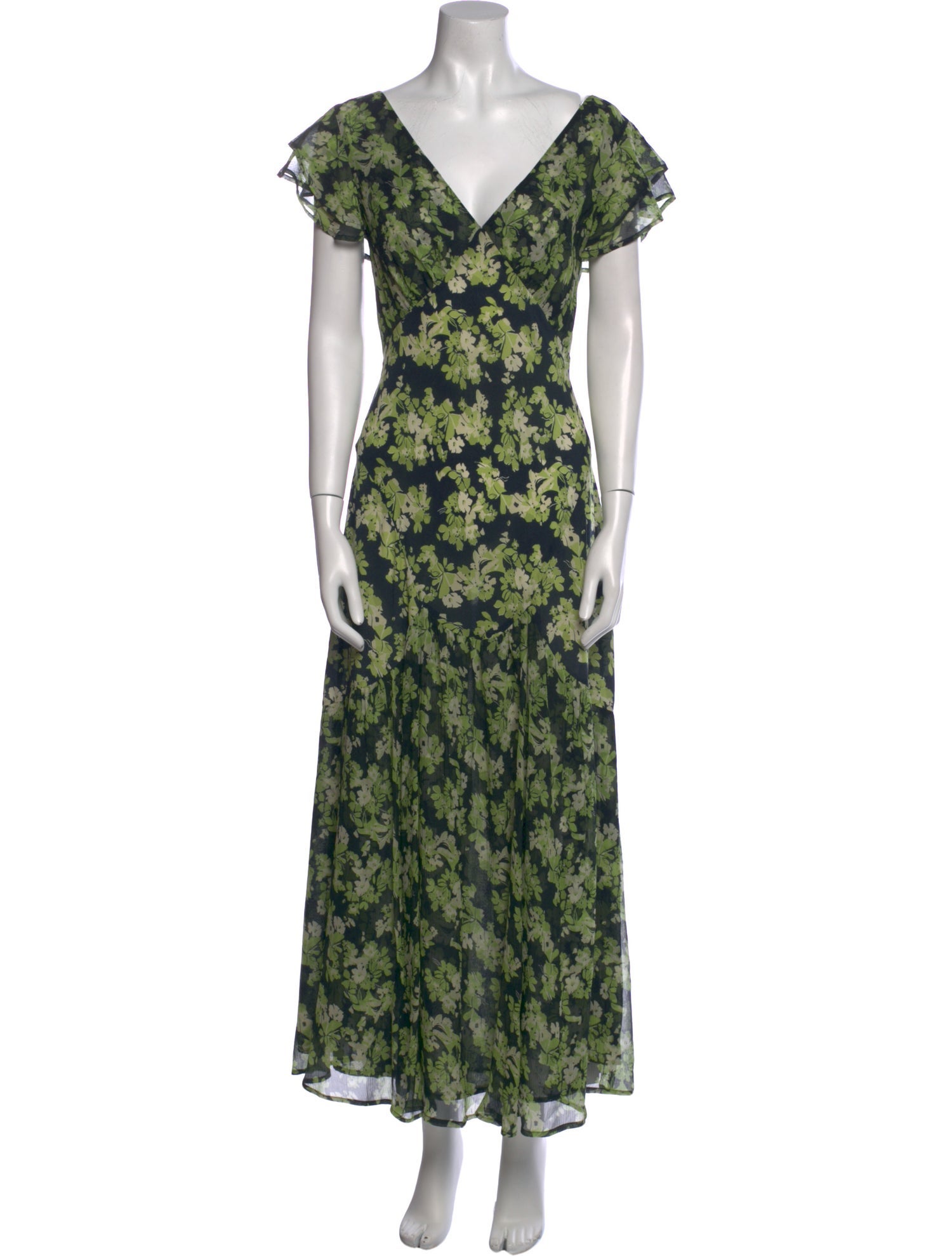 RIXO Silk Long Dress