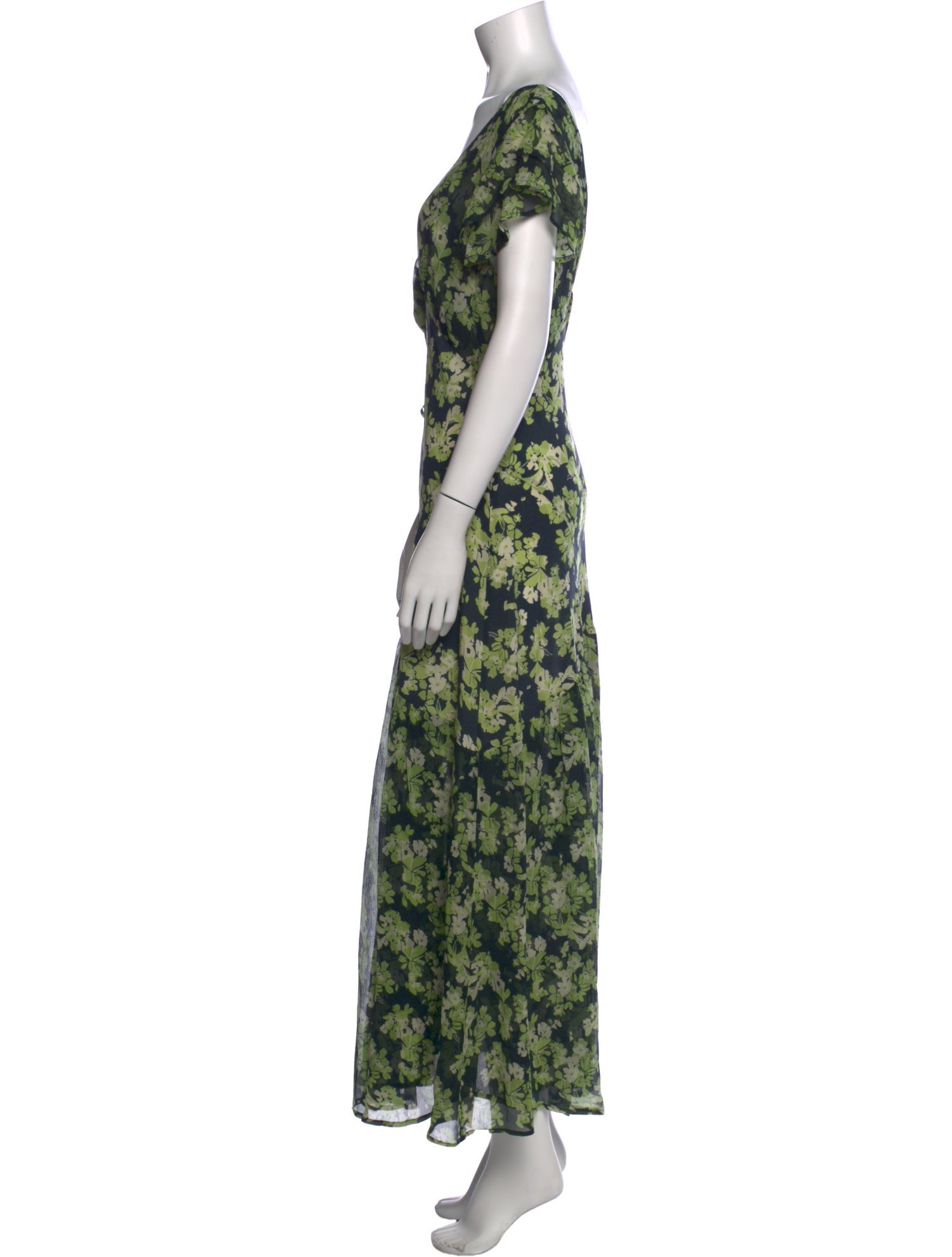 RIXO Silk Long Dress