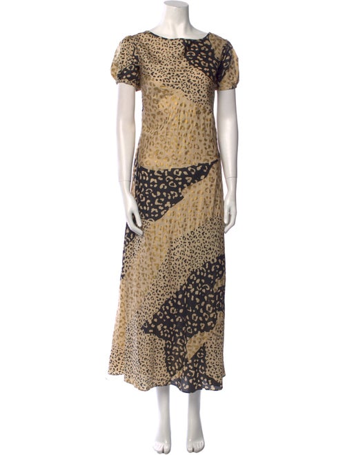 RIXO Silk Long Dress