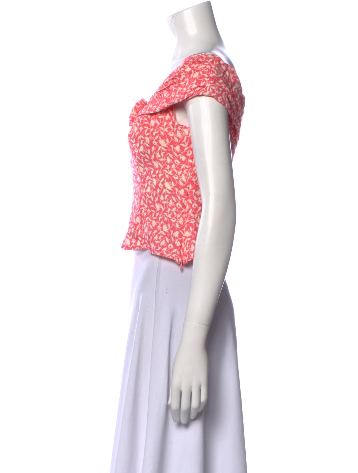 RIXO Floral Print Scoop Neck Crop Top