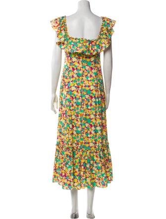 RIXO Floral Print Long Dress