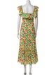 RIXO Floral Print Long Dress