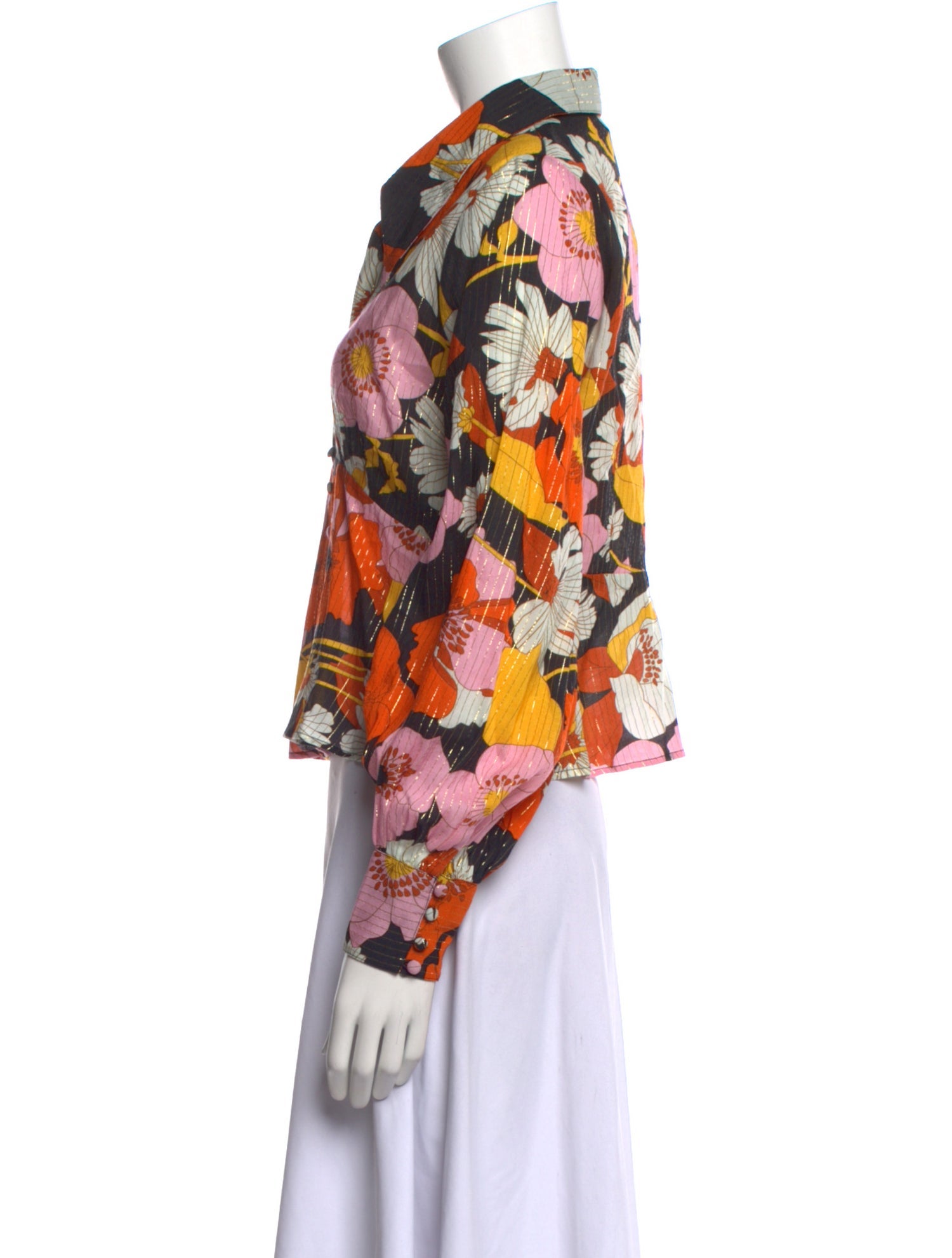 RIXO Floral Print V-Neck Blouse w/ Tags