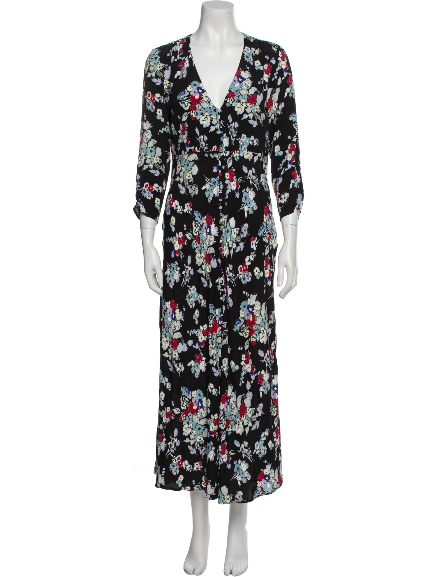 RIXO Floral Print Long Dress