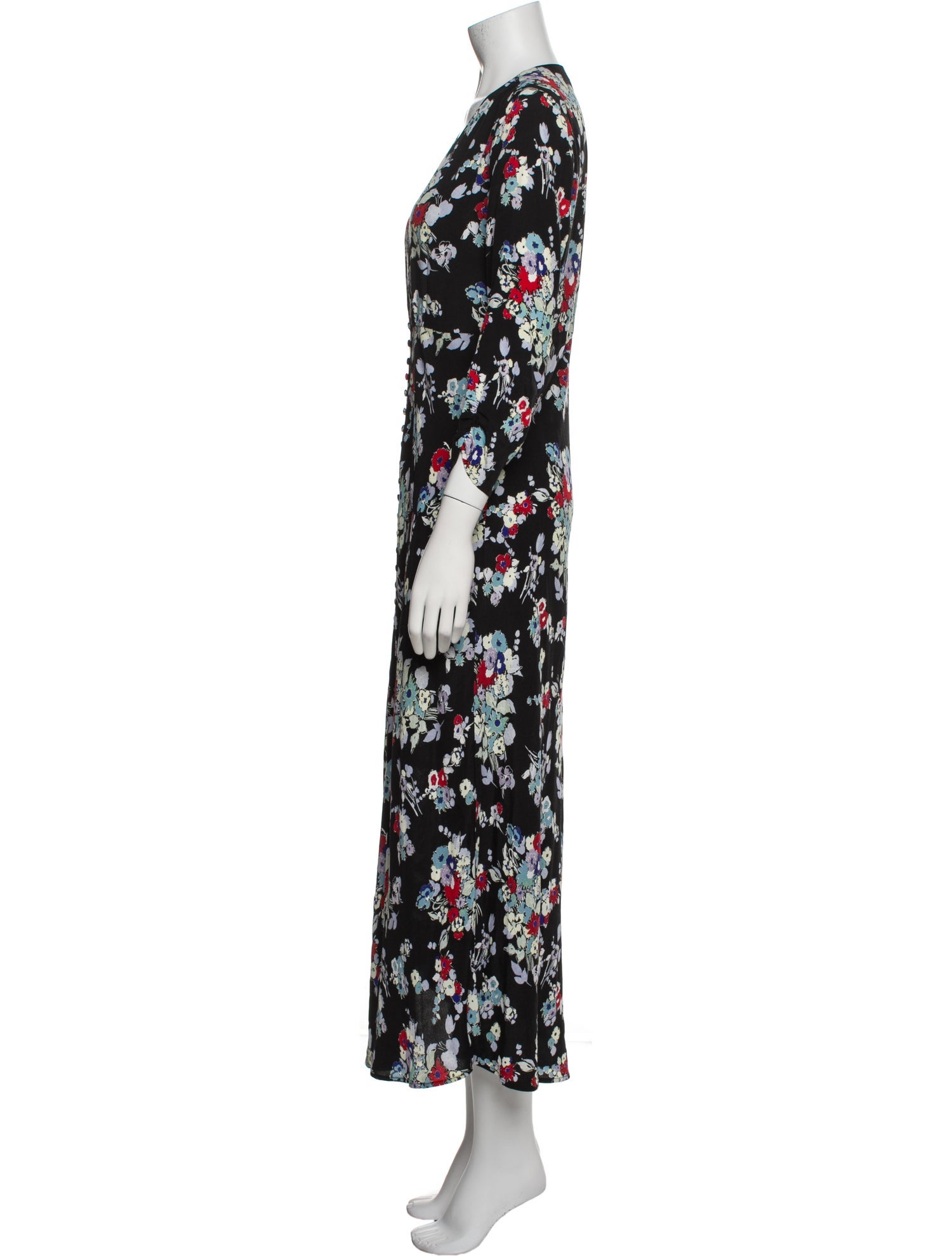RIXO Floral Print Long Dress