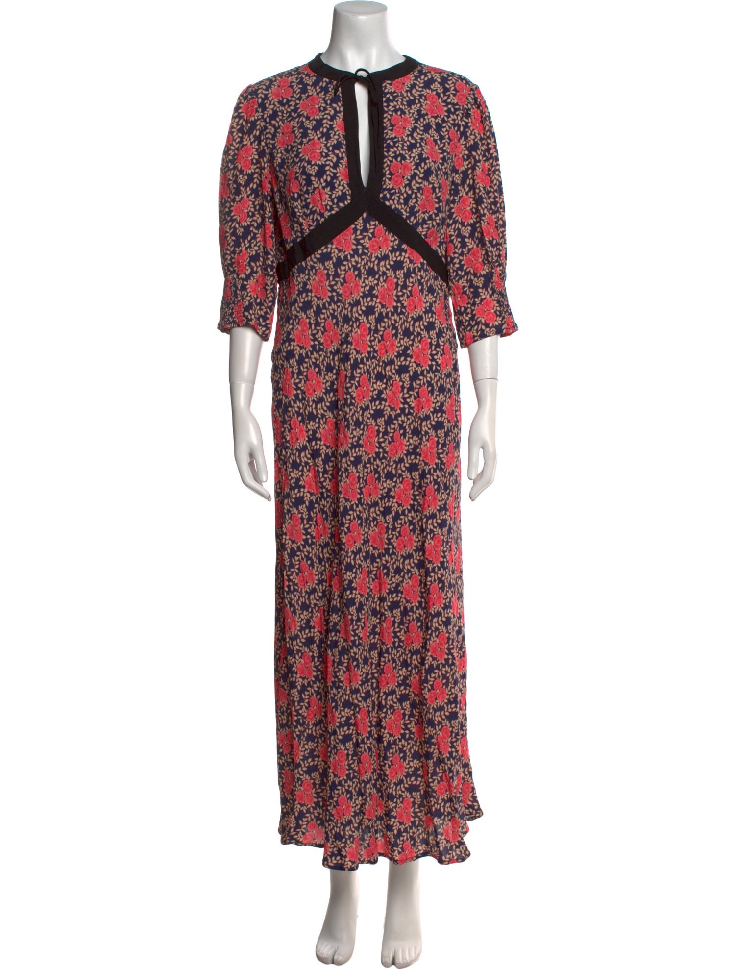 RIXO Floral Print Long Dress