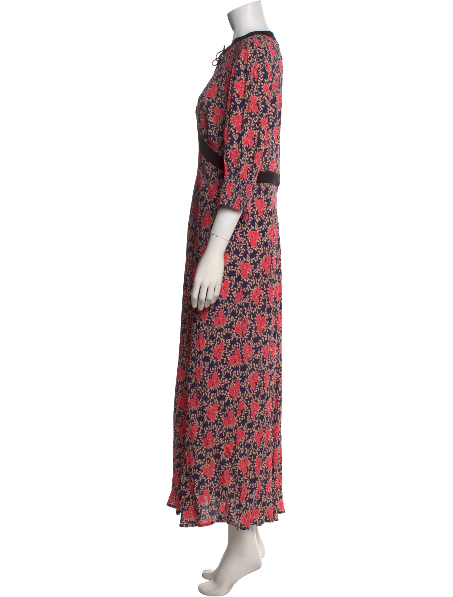 RIXO Floral Print Long Dress