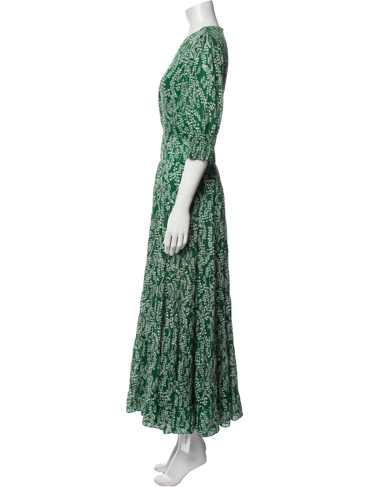 RIXO Printed Long Dress