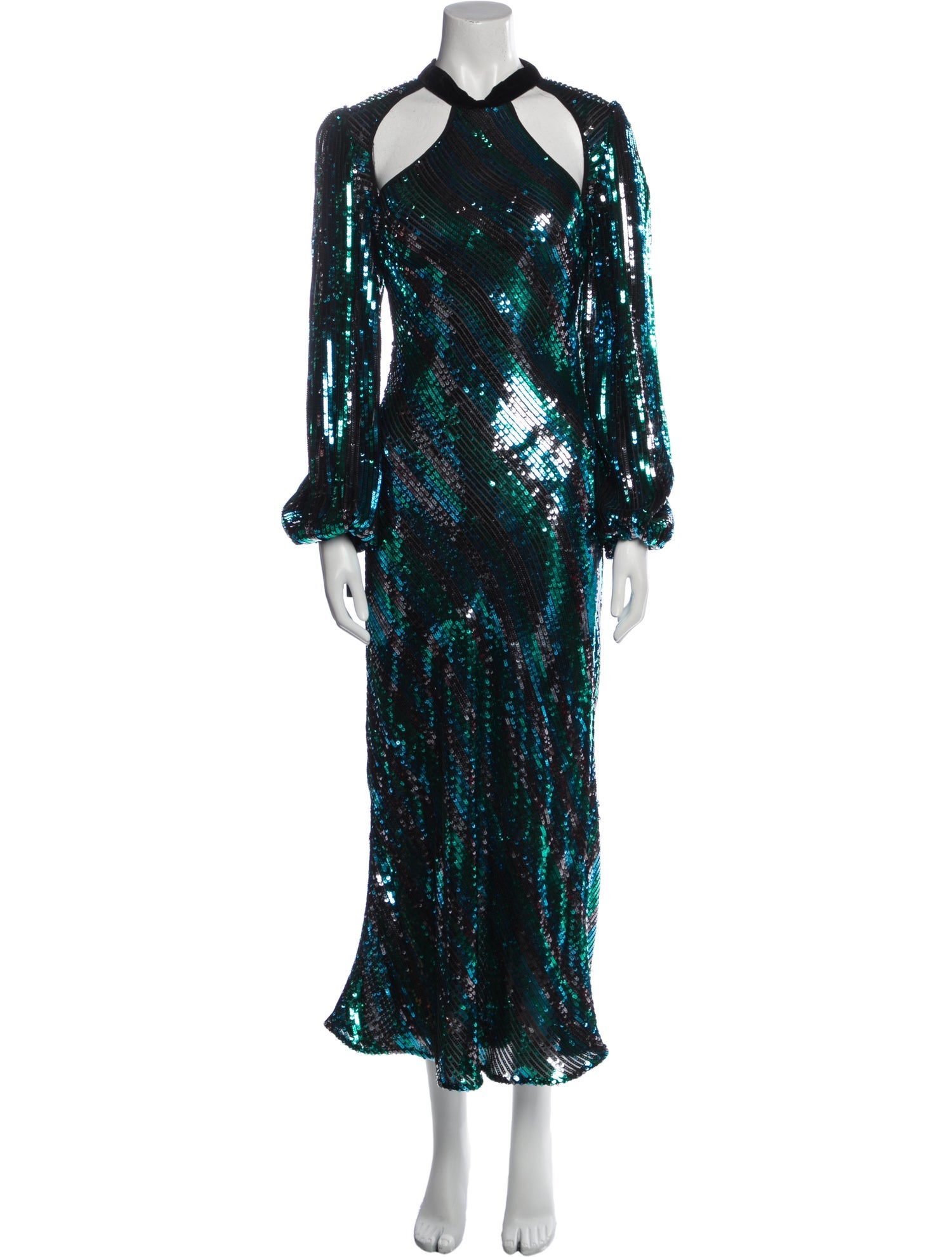 RIXO Sequin Long Dress
