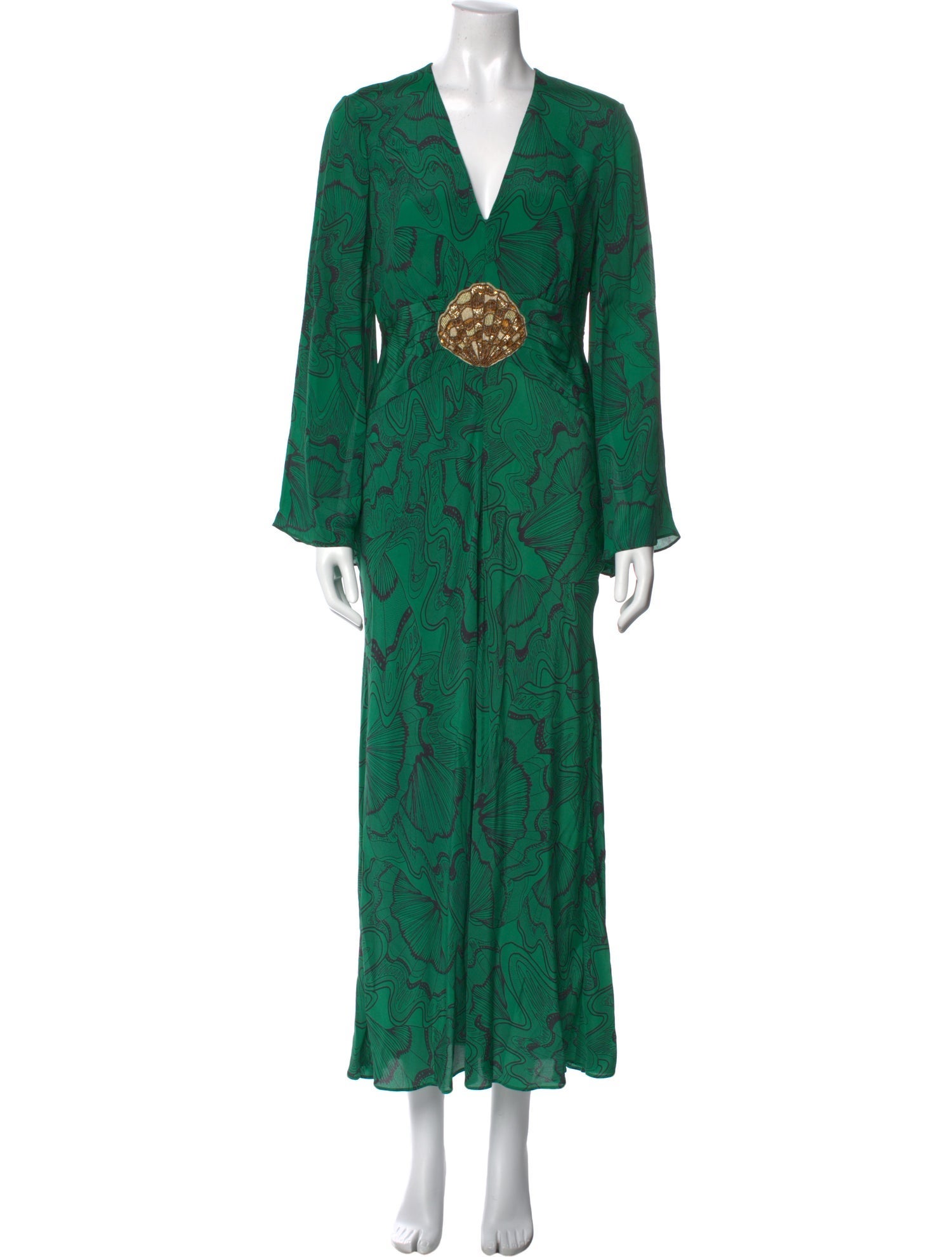 RIXO Silk Long Dress