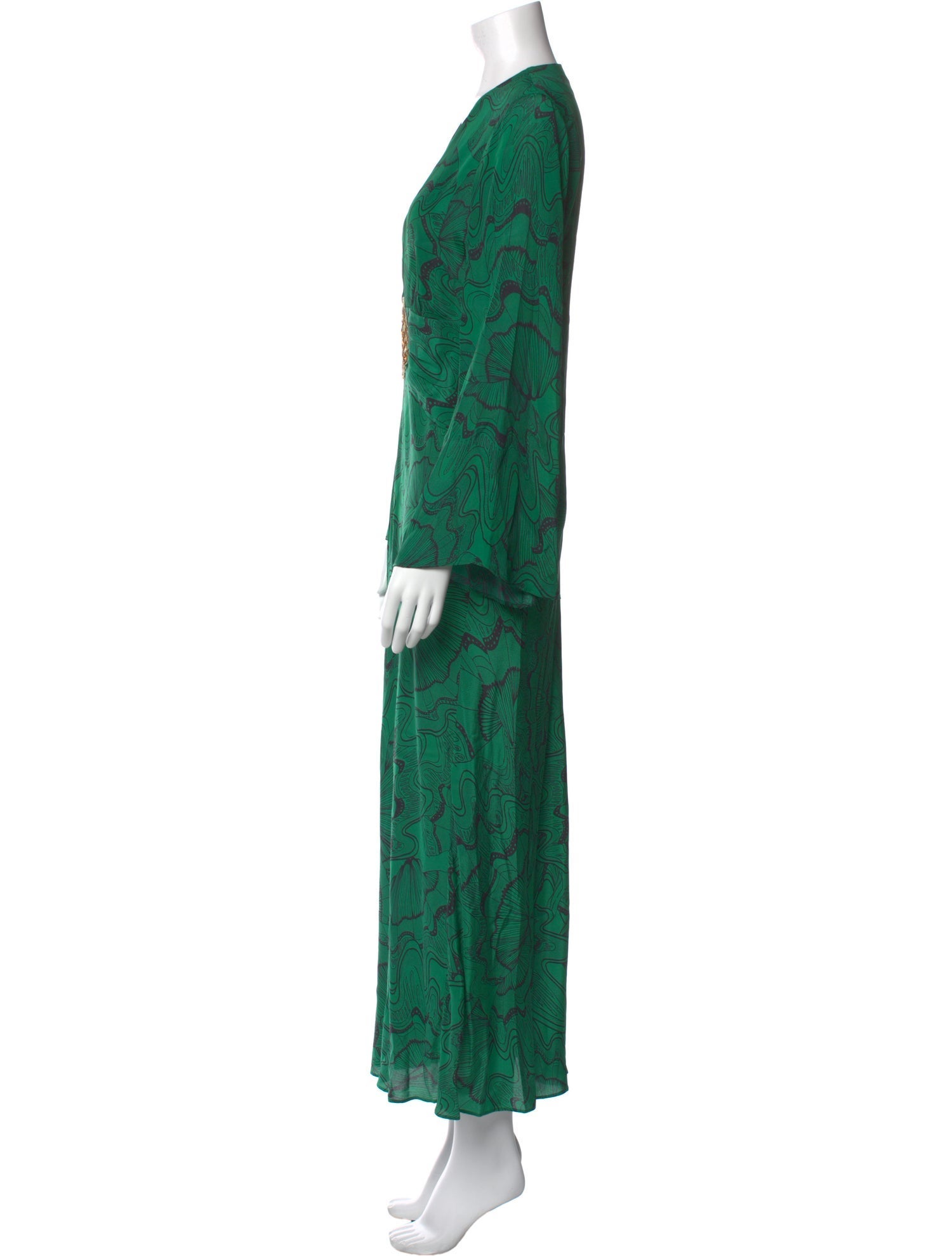 RIXO Silk Long Dress