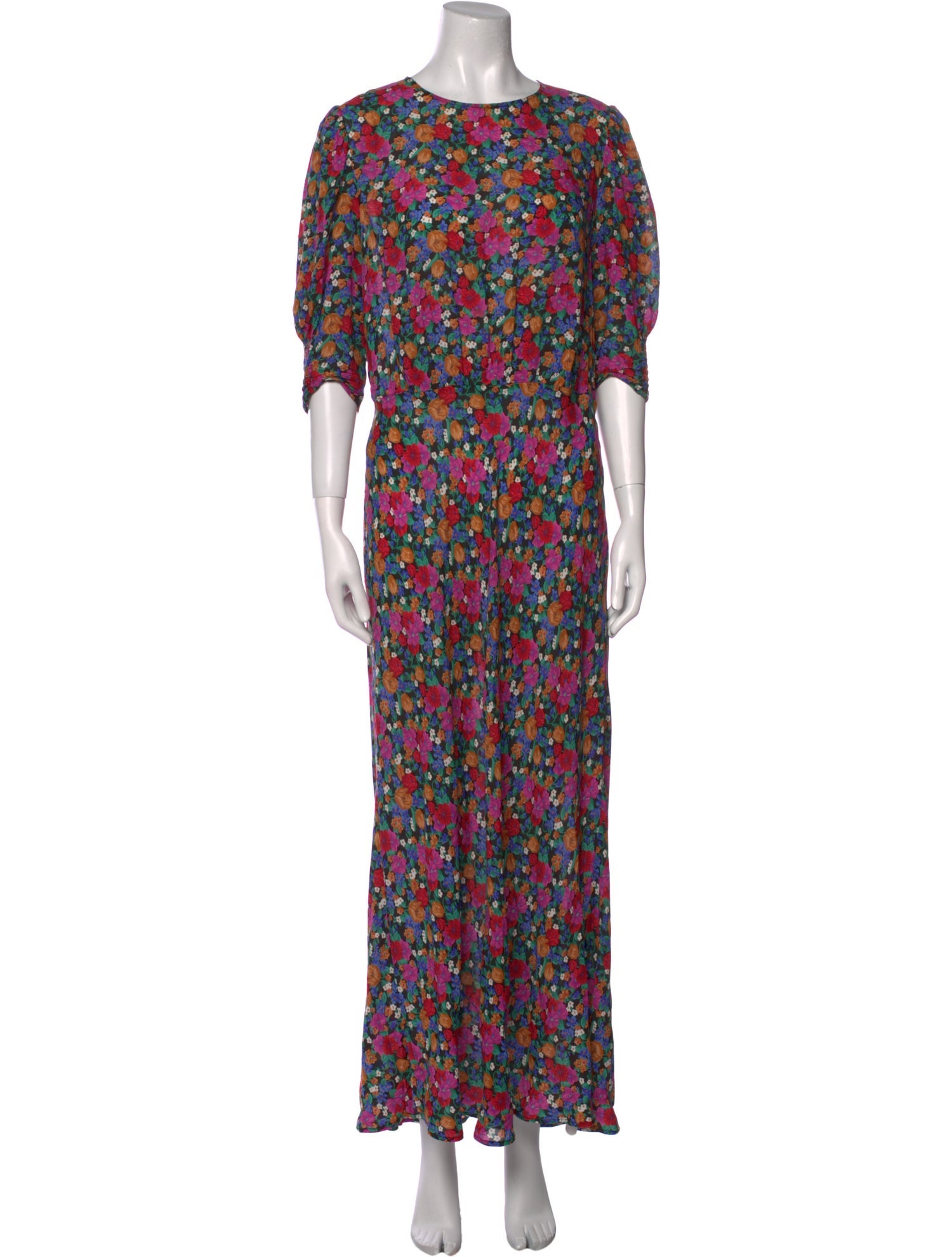 RIXO Floral Print Long Dress