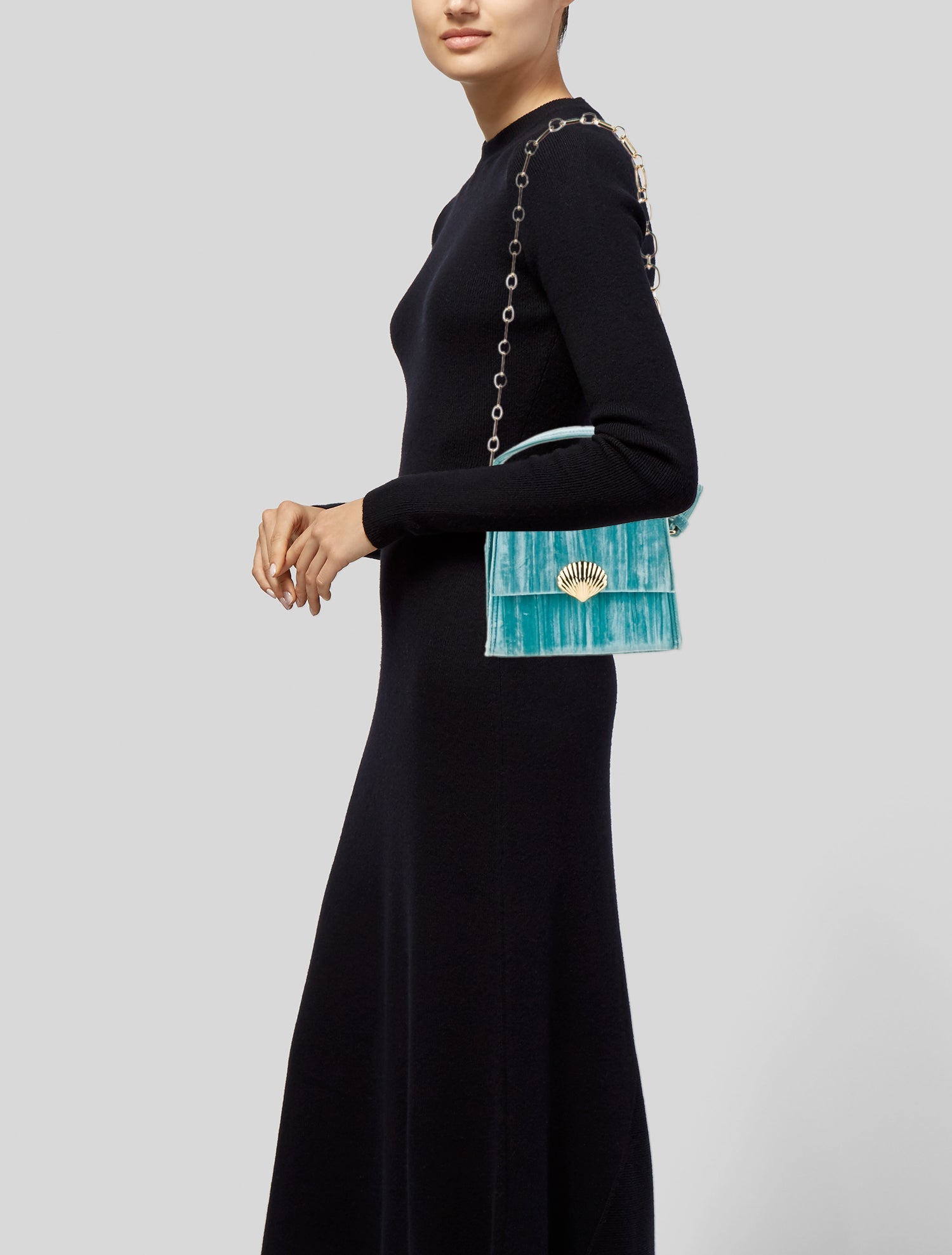 RIXO Velvet Shoulder Bag