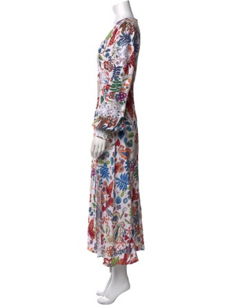 RIXO Floral Print Long Dress
