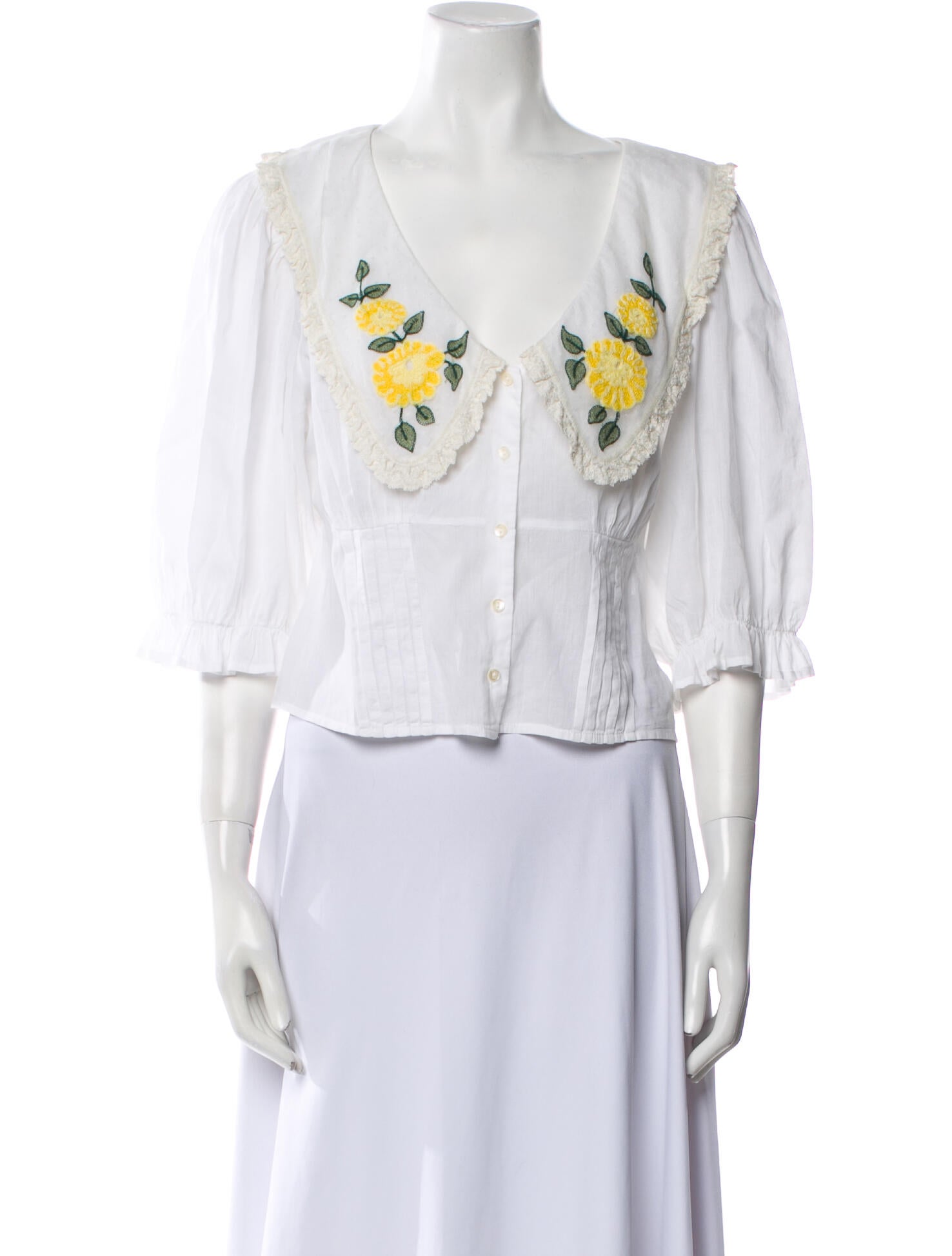 RIXO Printed V-Neck Crop Top