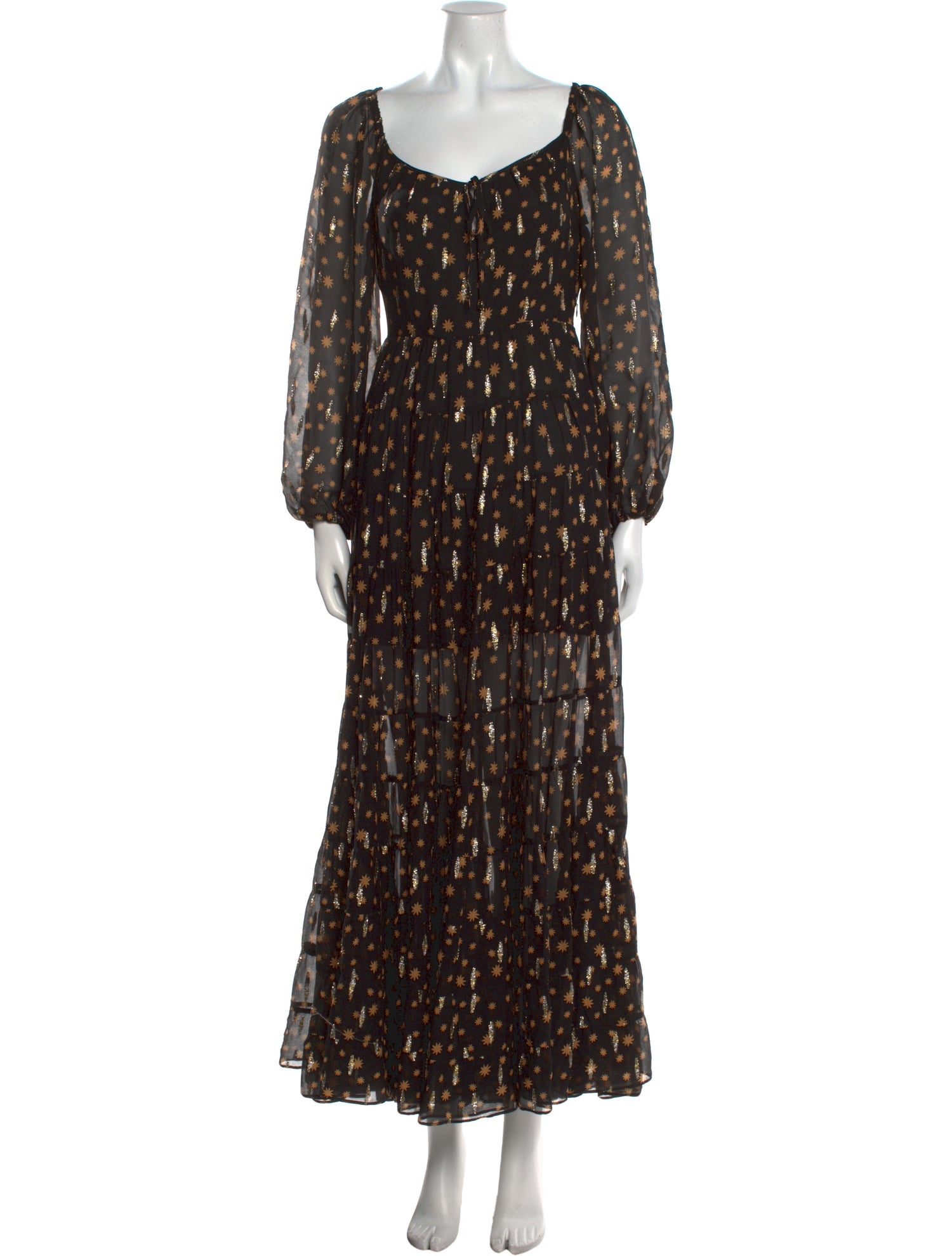 RIXO Silk Long Dress