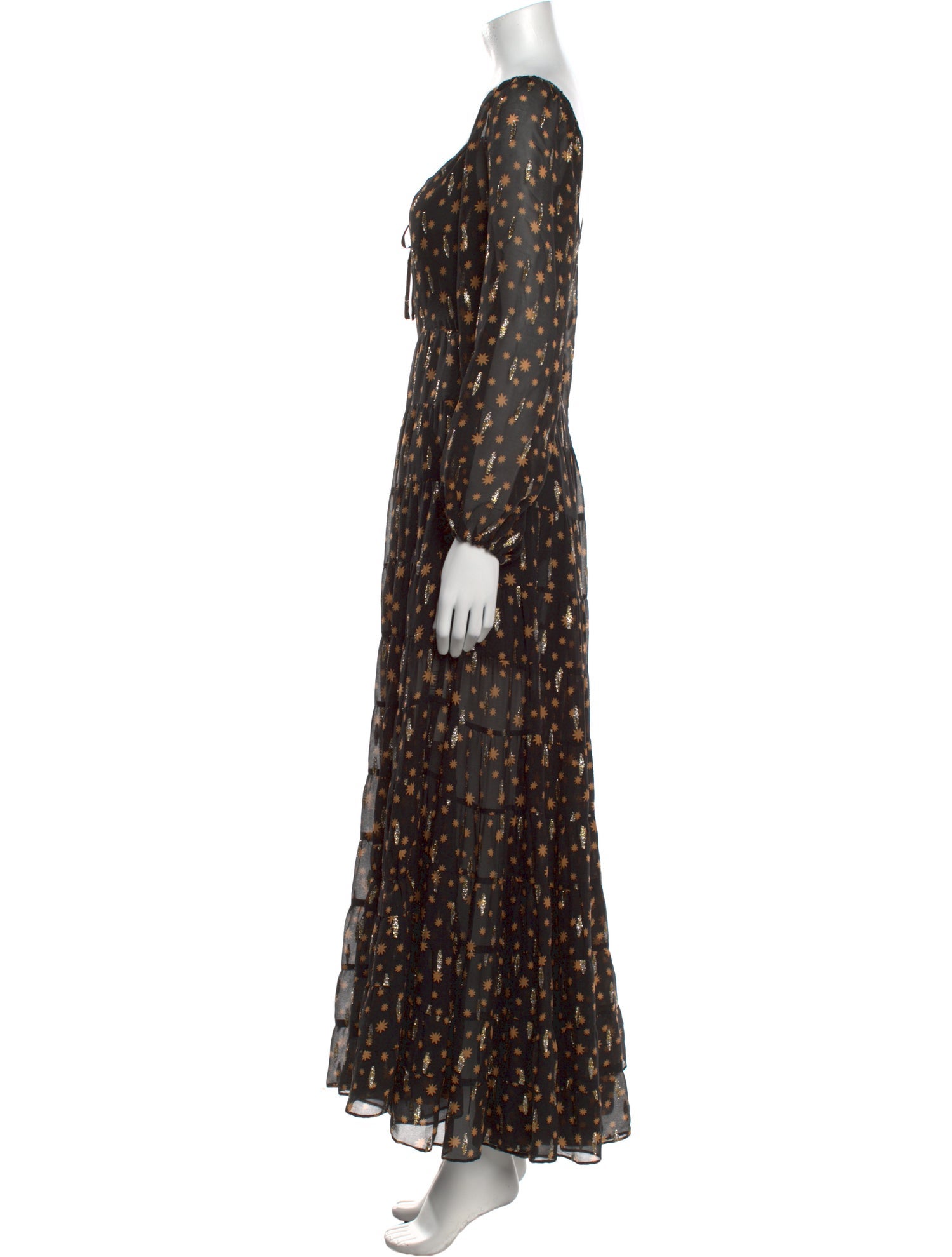 RIXO Silk Long Dress