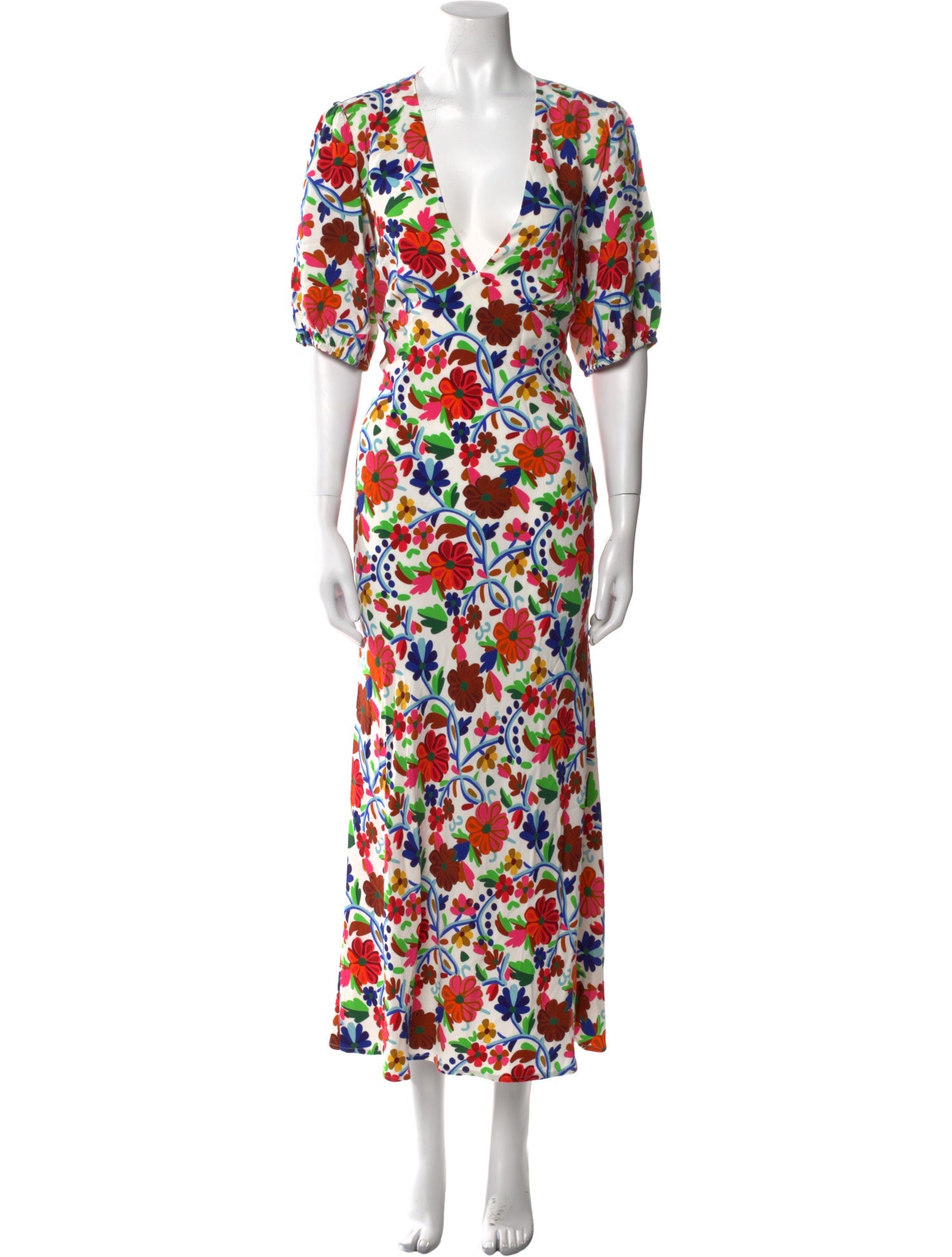 RIXO Floral Print Long Dress