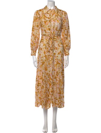 RIXO Printed Midi Length Dress