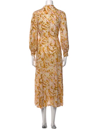 RIXO Printed Midi Length Dress