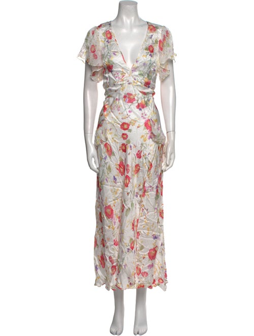 RIXO Floral Print Long Dress
