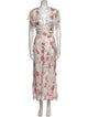 RIXO Floral Print Long Dress