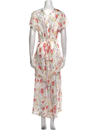 RIXO Floral Print Long Dress