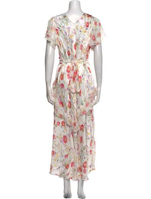 RIXO Floral Print Long Dress