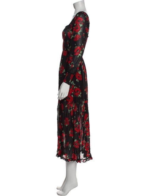 RIXO Floral Print Long Dress