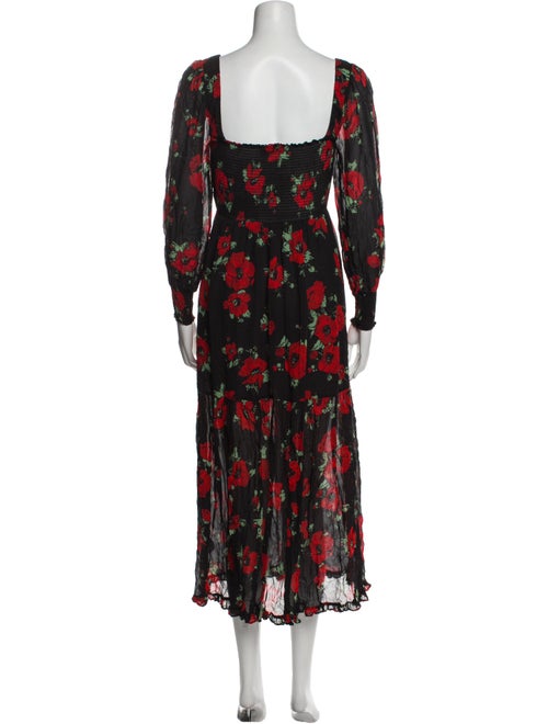 RIXO Floral Print Long Dress