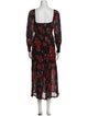RIXO Floral Print Long Dress
