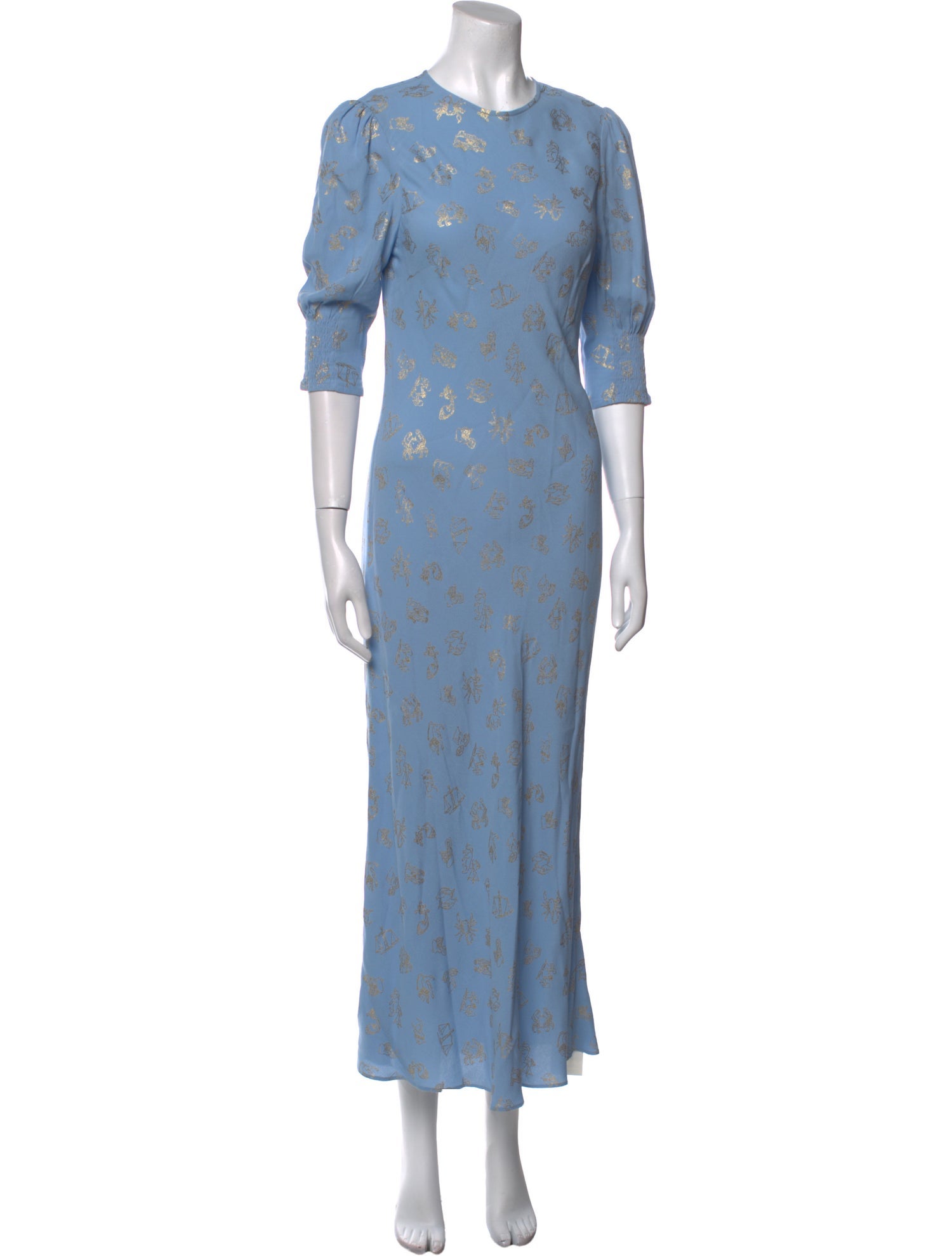 RIXO Floral Print Long Dress