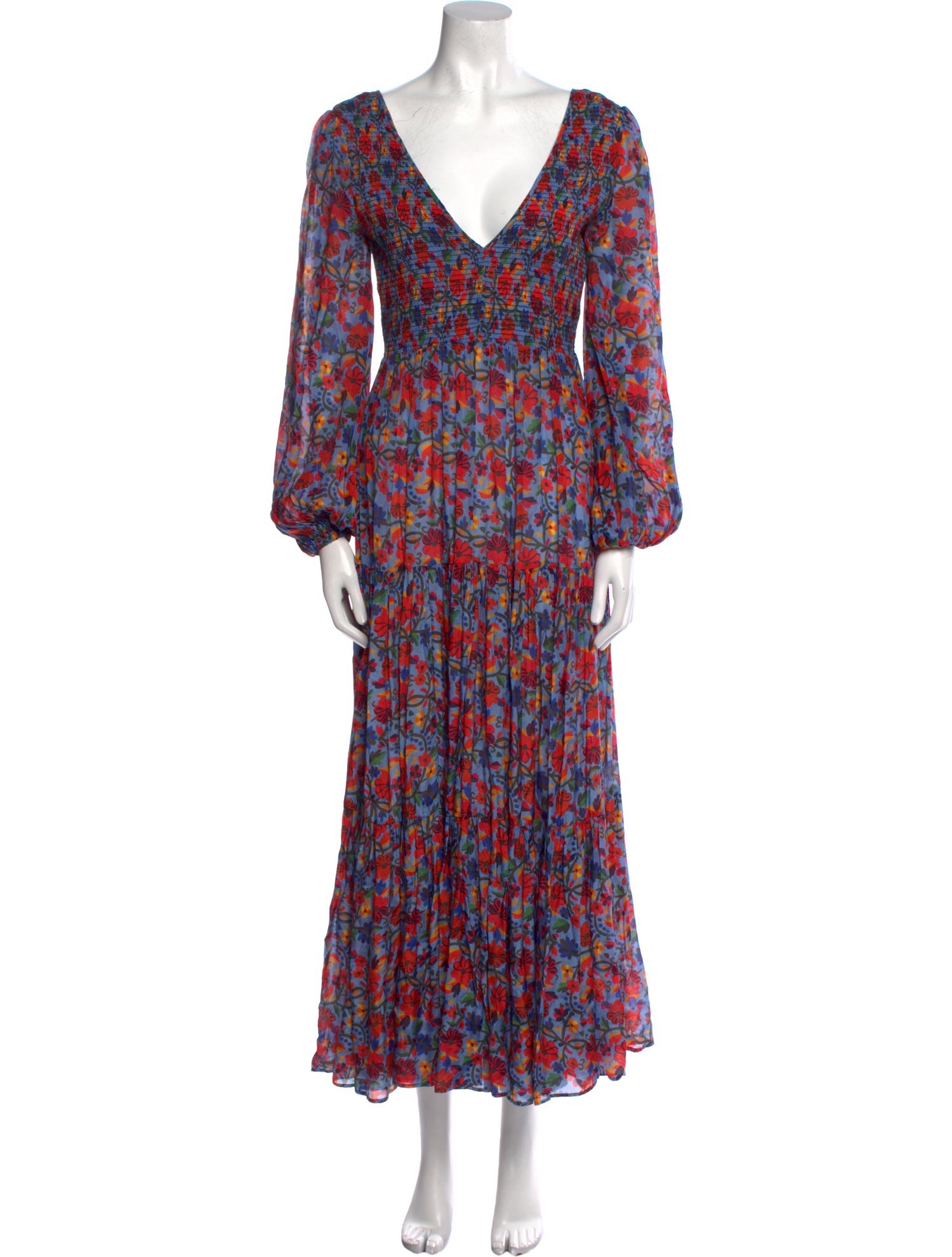 RIXO Floral Print Long Dress