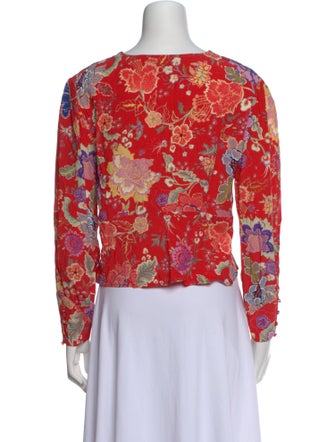 RIXO Floral Print V-Neck Crop Top