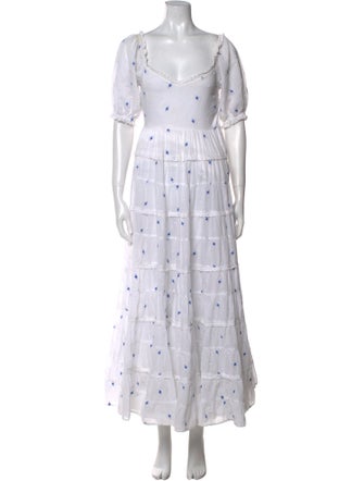 RIXO Floral Print Long Dress