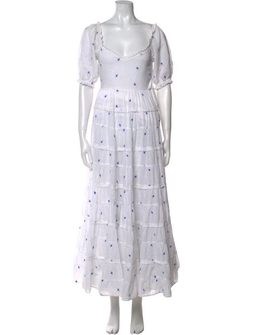 RIXO Floral Print Long Dress