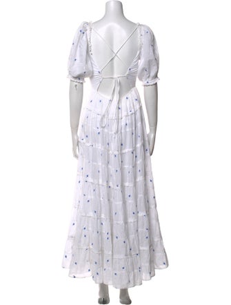 RIXO Floral Print Long Dress