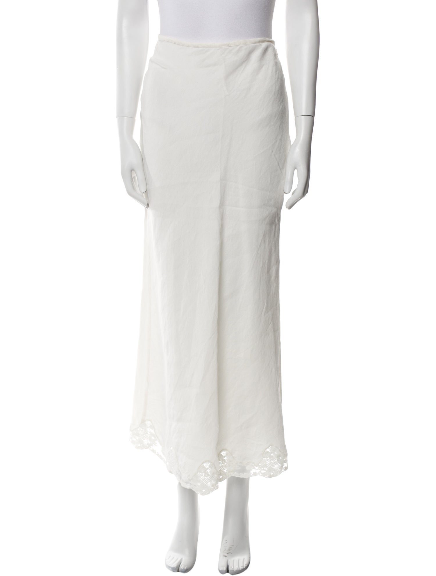 RIXO Lace Trim Embellishment Midi Length Skirt