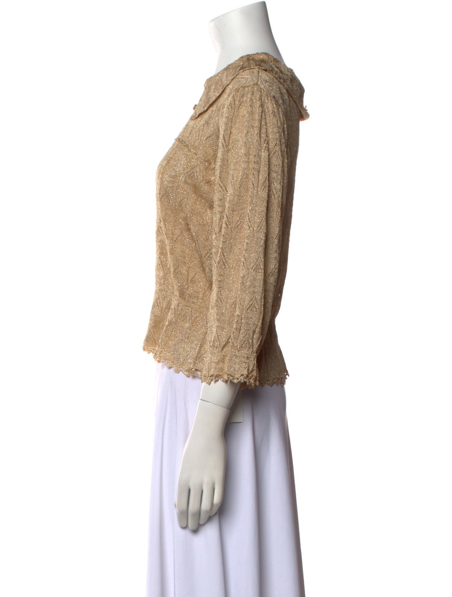 RIXO Bateau Neckline Three-Quarter Sleeve Crop Top w/ Tags