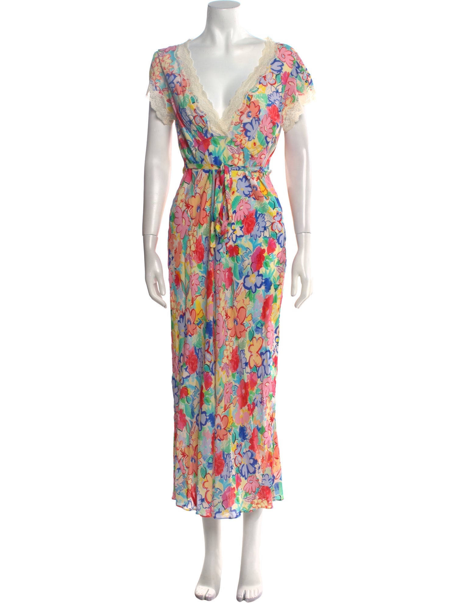 RIXO Floral Print Long Dress